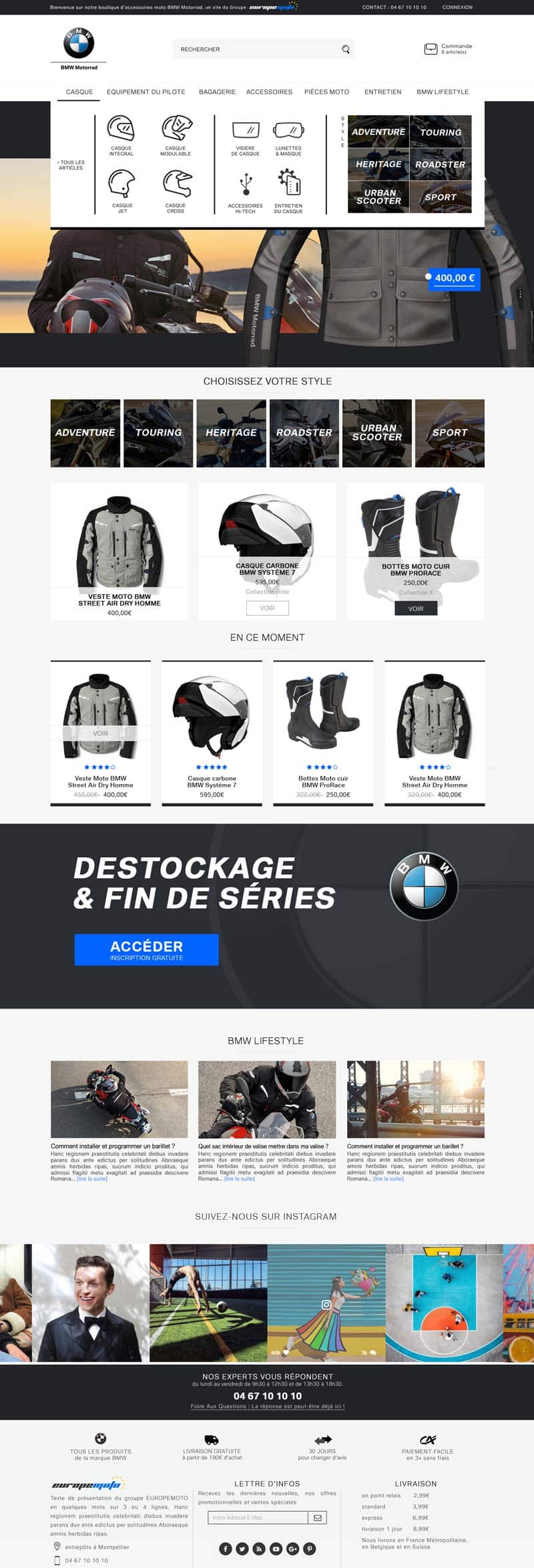 site e-commerce BMW Motorad EuropeMoto