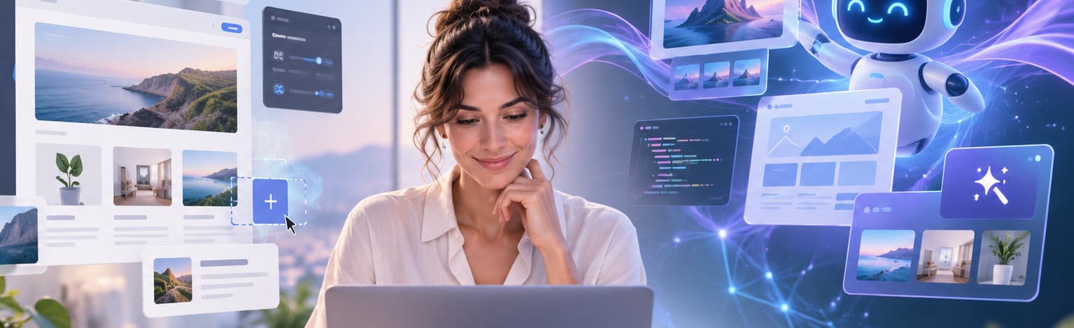 internaute au milieu des technologie de création de site internet
